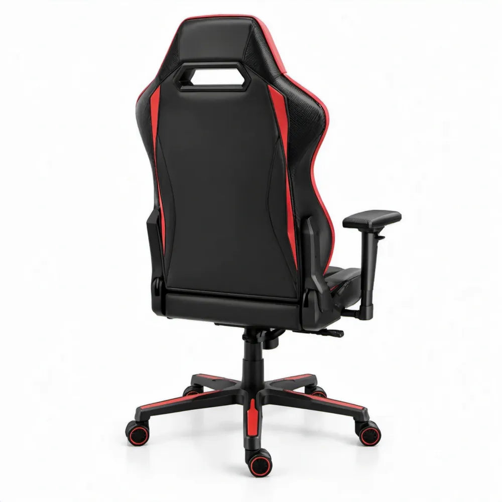 Gamingstoel met hoge rugleuning, verstelbare armleuningen, zwart/rood, 66 x 70 x 120-130 cm